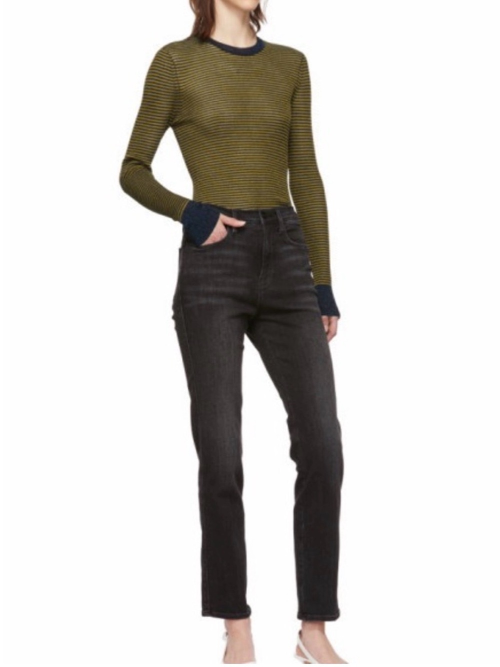 Frame Denim Black Straight Leg Jeans